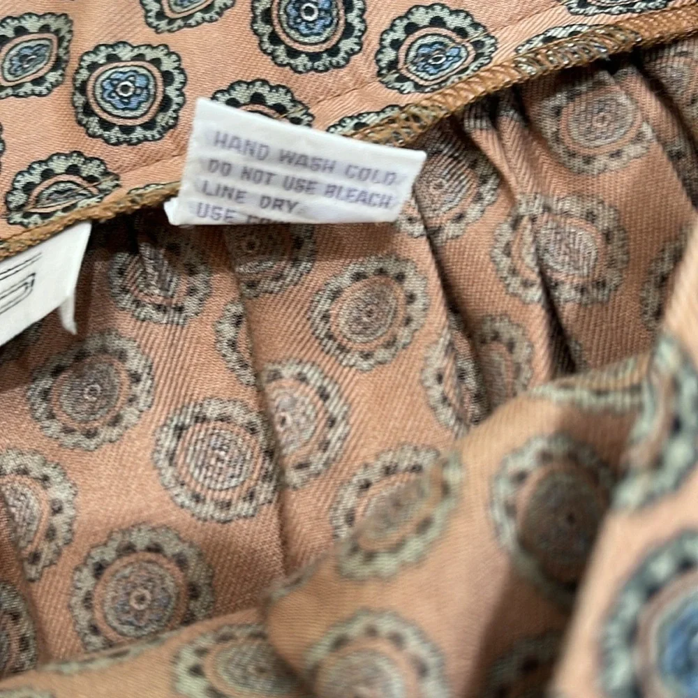 Vintage Chaus Medallion Print Pleated Midi Skirt SZ 10